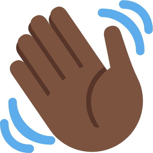 Waving Hand Dark Skin Tone Emoji from Twemoji Set
