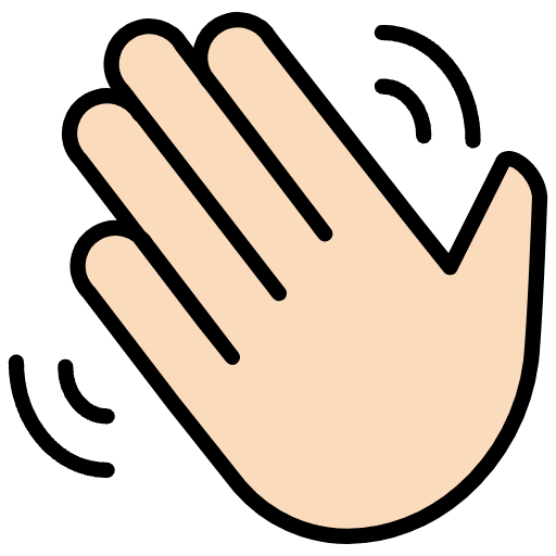 Waving Hand Light Skin Tone Emoji from OpenMoji Set