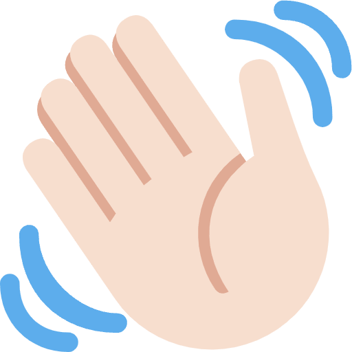 Waving Hand Light Skin Tone Emoji from Twemoji Set