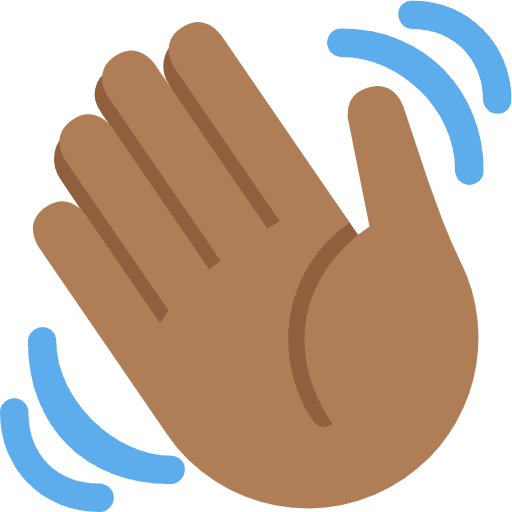 Waving Hand Medium Dark Skin Tone Emoji from Twemoji Emoji Set