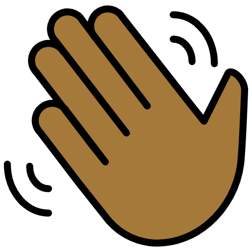 Waving Hand Medium Dark Skin Tone Emoji from OpenMoji Set