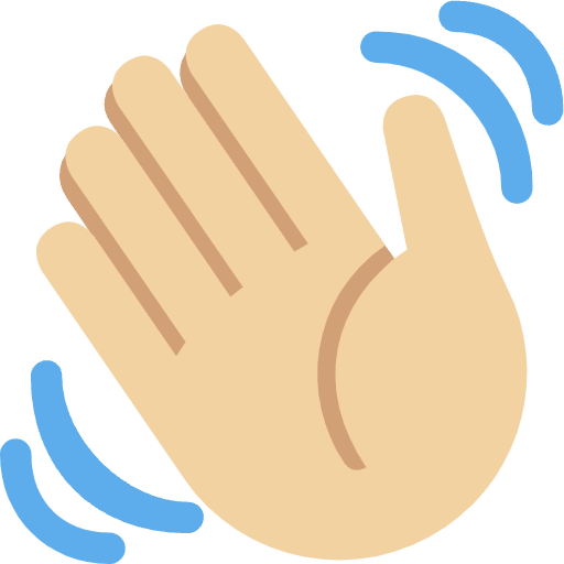Waving Hand Medium Light Skin Tone Emoji from Twemoji Set