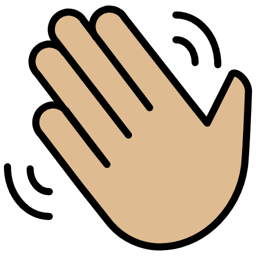 Waving Hand Medium Light Skin Tone Emoji from OpenMoji Emoji Set