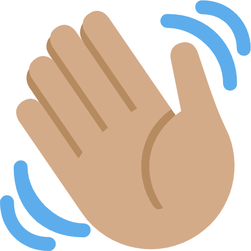 Waving Hand Medium Skin Tone Emoji from Twemoji Emoji Set