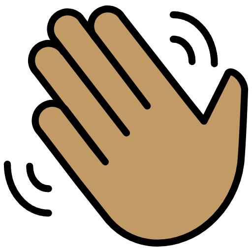 Waving Hand Medium Skin Tone Emoji from OpenMoji Emoji Set