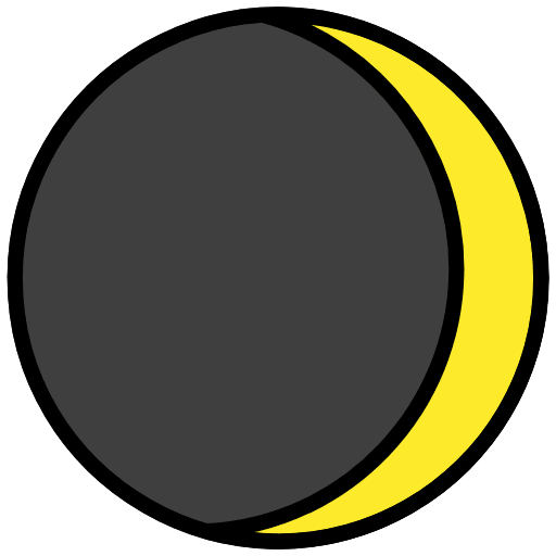 Waxing Crescent Moon Emoji from OpenMoji Emoji Set