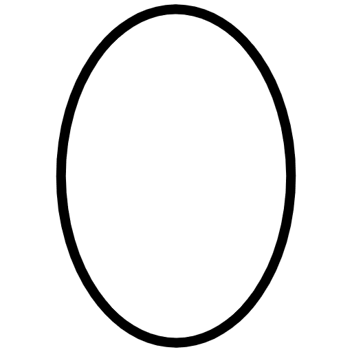 White Vertical Ellipse Element from OpenMoji Emoji Set