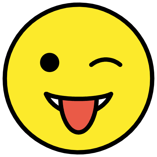 Winking Face With Tongue Emoji from OpenMoji Emoji Set