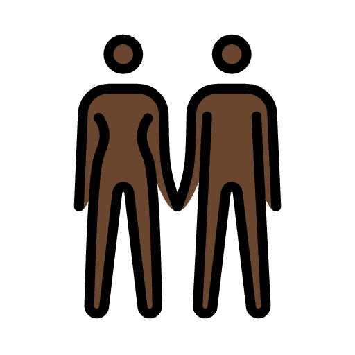 Woman And Man Holding Hands Dark Skin Tone Emoji from OpenMoji Emoji Set