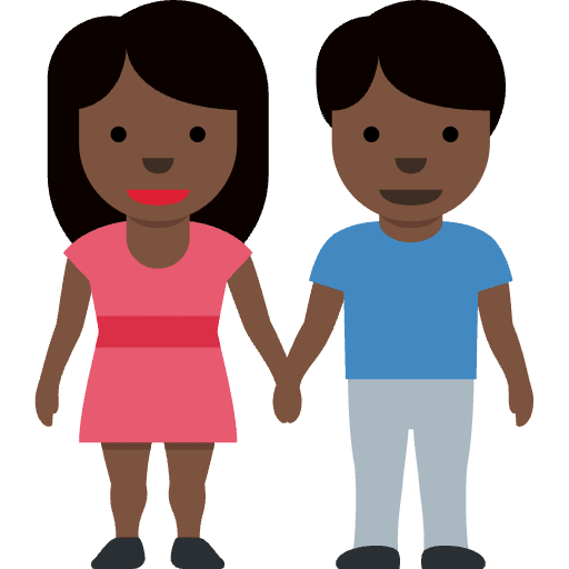Woman And Man Holding Hands Dark Skin Tone Element from Twemoji Emoji Set