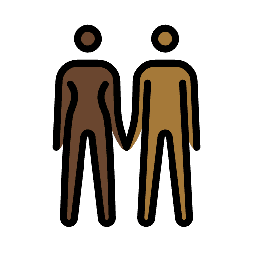 Woman And Man Holding Hands Dark Skin Tone Medium Dark Skin Tone Emoji from OpenMoji Emoji Set