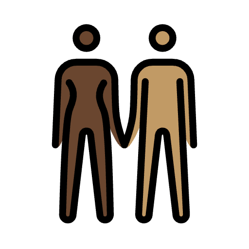 Woman And Man Holding Hands Dark Skin Tone Medium Skin Tone Element from OpenMoji Emoji Set