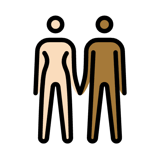 Woman And Man Holding Hands Light Skin Tone Medium Dark Skin Tone Element from OpenMoji Emoji Set