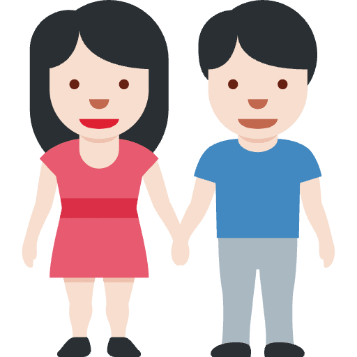 Woman And Man Holding Hands Light Skin Tone Emoji from Twemoji Set