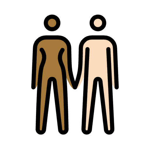 Woman And Man Holding Hands Medium Dark Skin Tone Light Skin Tone Element from OpenMoji Emoji Set