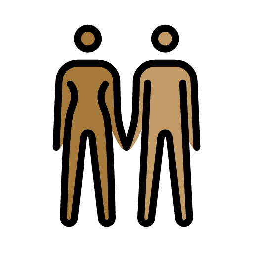 Woman And Man Holding Hands Medium Dark Skin Tone Medium Skin Tone Element from OpenMoji Emoji Set