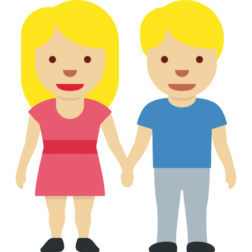 Woman And Man Holding Hands Medium Light Skin Tone Emoji from Twemoji Emoji Set