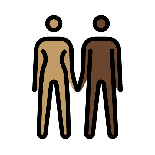 Woman And Man Holding Hands Medium Skin Tone Dark Skin Tone Element from OpenMoji Emoji Set