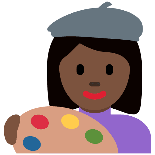 Woman Artist Dark Skin Tone Emoji from Twemoji Set