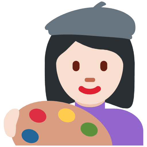 Woman Artist Light Skin Tone Emoji from Twemoji Set