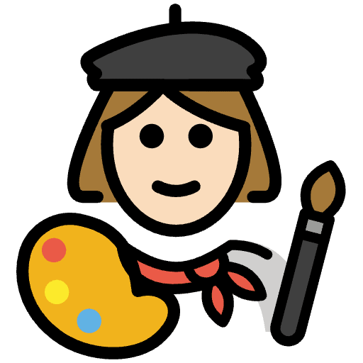 Woman Artist Light Skin Tone Emoji from OpenMoji Set