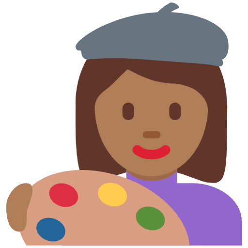 Woman Artist Medium Dark Skin Tone Emoji from Twemoji Set