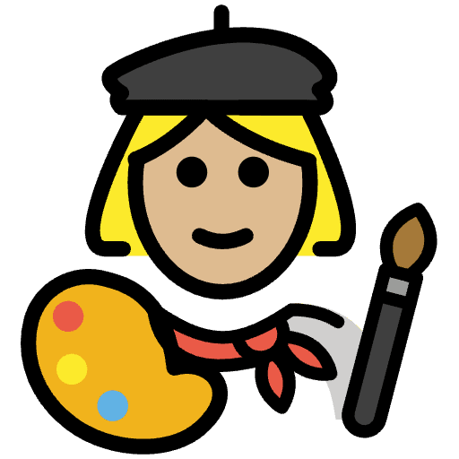 Woman Artist Medium Light Skin Tone Element from OpenMoji Emoji Set