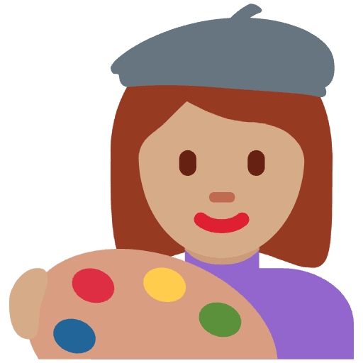 Woman Artist Medium Skin Tone Emoji from Twemoji Set