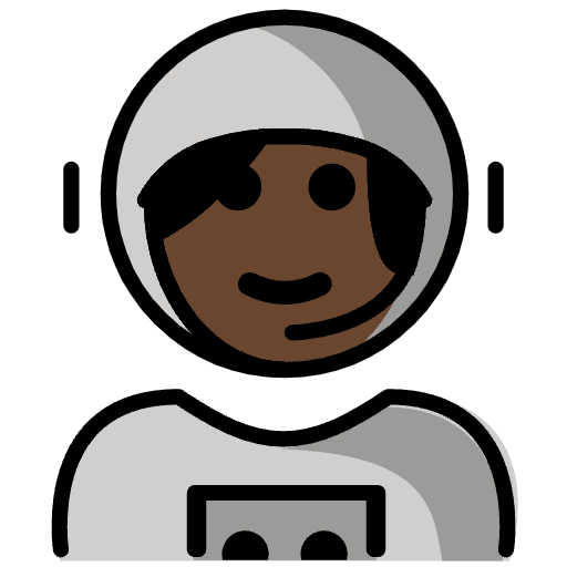 Woman Astronaut Dark Skin Tone Emoji from OpenMoji Emoji Set