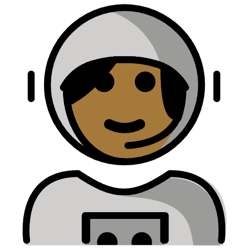 Woman Astronaut Medium Dark Skin Tone Emoji from OpenMoji Emoji Set