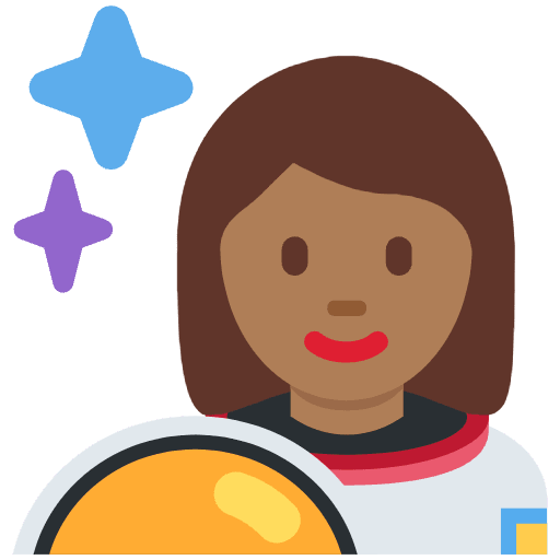 Woman Astronaut Medium Dark Skin Tone Element from Twemoji Emoji Set