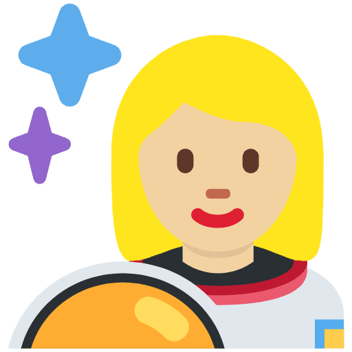 Woman Astronaut Medium Light Skin Tone Emoji from Twemoji Emoji Set