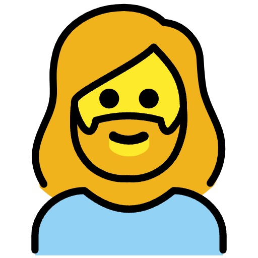 Woman Beard Element from OpenMoji Emoji Set