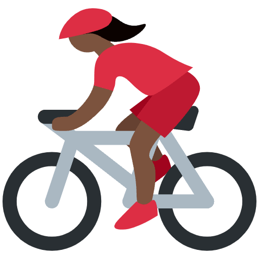 Woman Biking Dark Skin Tone Emoji from Twemoji Set