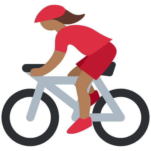 Woman Biking Medium Dark Skin Tone Emoji from Twemoji Set