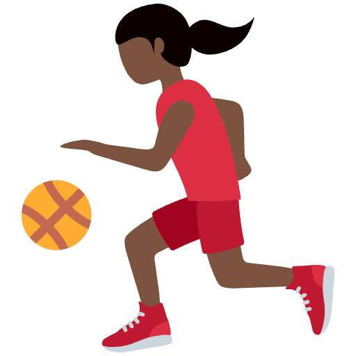 Woman Bouncing Ball Dark Skin Tone Emoji from Twemoji Set