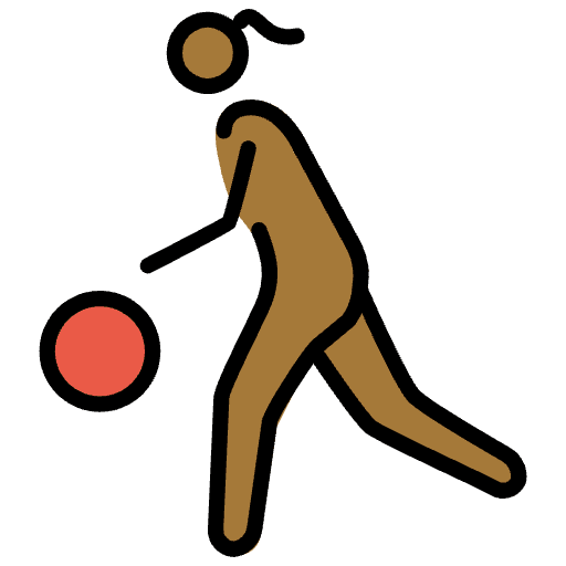 Woman Bouncing Ball Medium Dark Skin Tone Emoji from OpenMoji Emoji Set