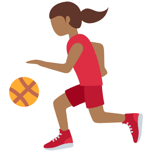 Woman Bouncing Ball Medium Dark Skin Tone Emoji from Twemoji Emoji Set