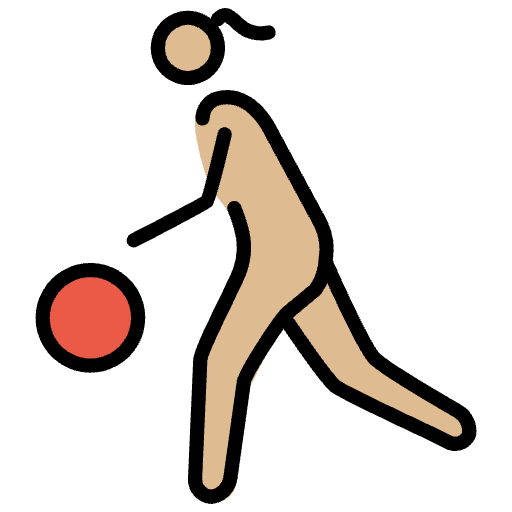 Woman Bouncing Ball Medium Light Skin Tone Emoji from OpenMoji Emoji Set