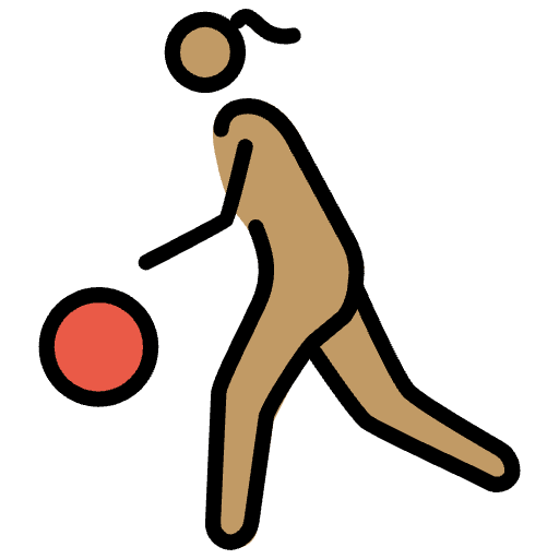 Woman Bouncing Ball Medium Skin Tone Emoji from OpenMoji Emoji Set