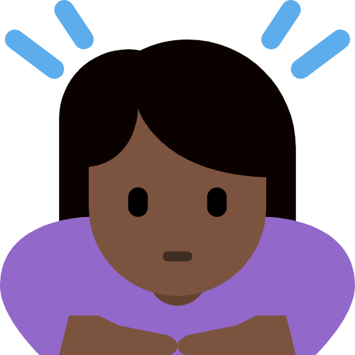 Woman Bowing Dark Skin Tone Element from Twemoji Emoji Set