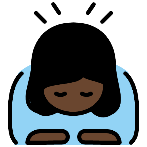 Woman Bowing Dark Skin Tone Emoji from OpenMoji Emoji Set