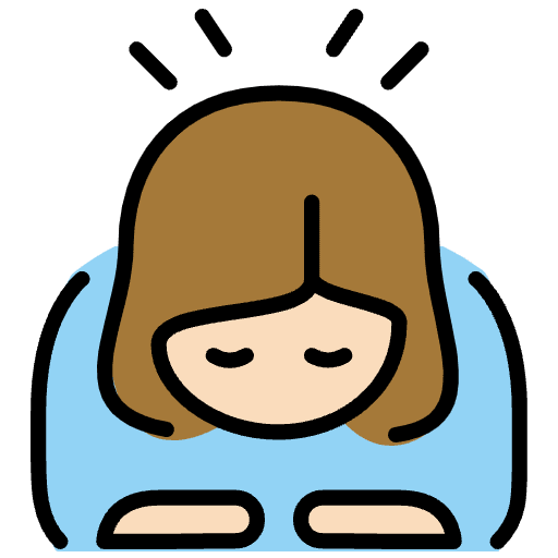 Woman Bowing Light Skin Tone Emoji from OpenMoji Emoji Set