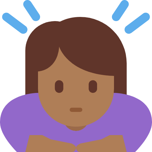 Woman Bowing Medium Dark Skin Tone Element from Twemoji Emoji Set
