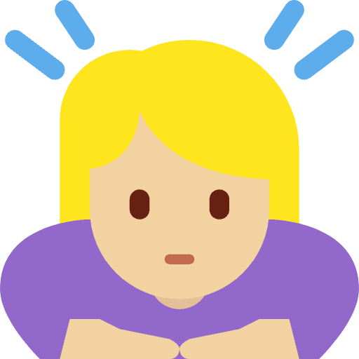 Woman Bowing Medium Light Skin Tone Emoji from Twemoji Emoji Set