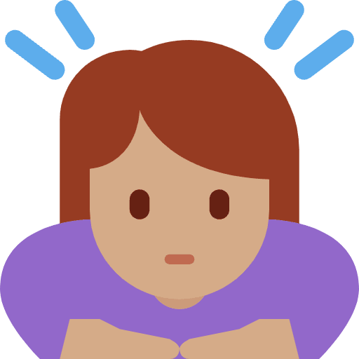 Woman Bowing Medium Skin Tone Emoji from Twemoji Emoji Set