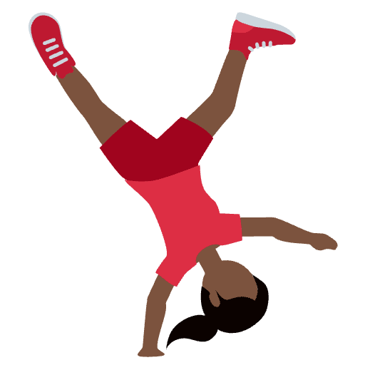 Woman Cartwheeling Dark Skin Tone Element from Twemoji Emoji Set