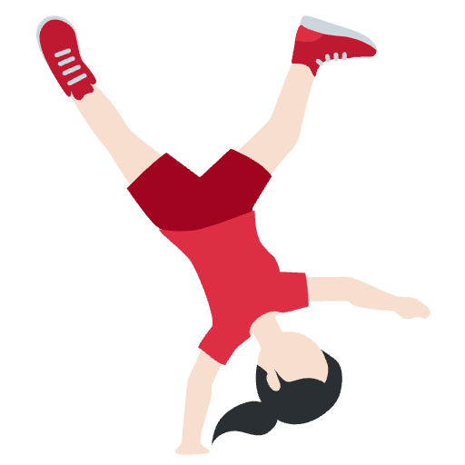 Woman Cartwheeling Light Skin Tone Element from Twemoji Emoji Set