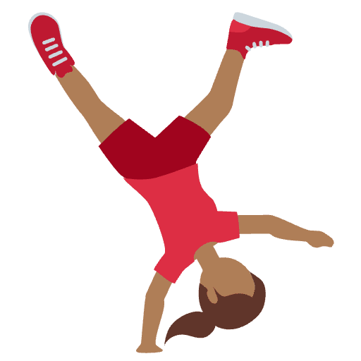 Woman Cartwheeling Medium Dark Skin Tone Element from Twemoji Emoji Set