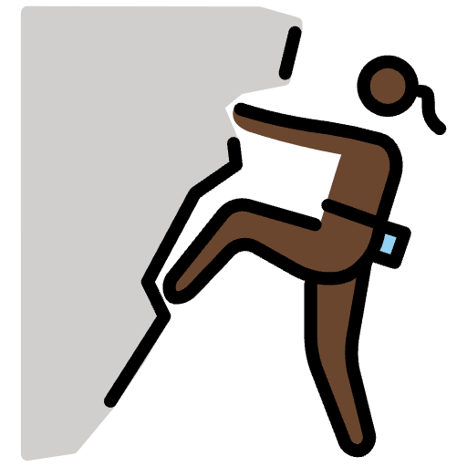 Woman Climbing Dark Skin Tone Emoji from OpenMoji Emoji Set